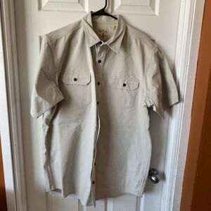 Red Head Men’s XLT Beige Canvas Short Sleeve Button Up Shirt